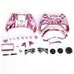 Protective Housing Shell Case for Microsoft Xbox 360 Controller Chrome pink