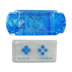 Housing Faceplate Case Cover for PSP 3000 Console Replacement Housing Shell Case（Transparent Blue）