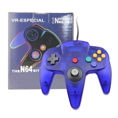 N64 Wired Joypad with Color Box  transparent blue