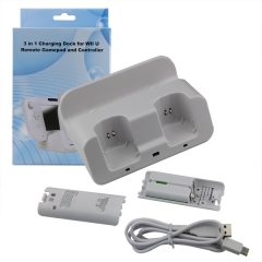 2 in1 Dual Controller Charging Station With 2800mAh Battery Set for WII Remote & WII U Gamepad