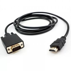 6 Feet 1.8M With Chip HDMI To VGA Cable Converter 1080P Male To Male Drive-free Cable For Computer/Desktop/Laptop/PC/Monitor